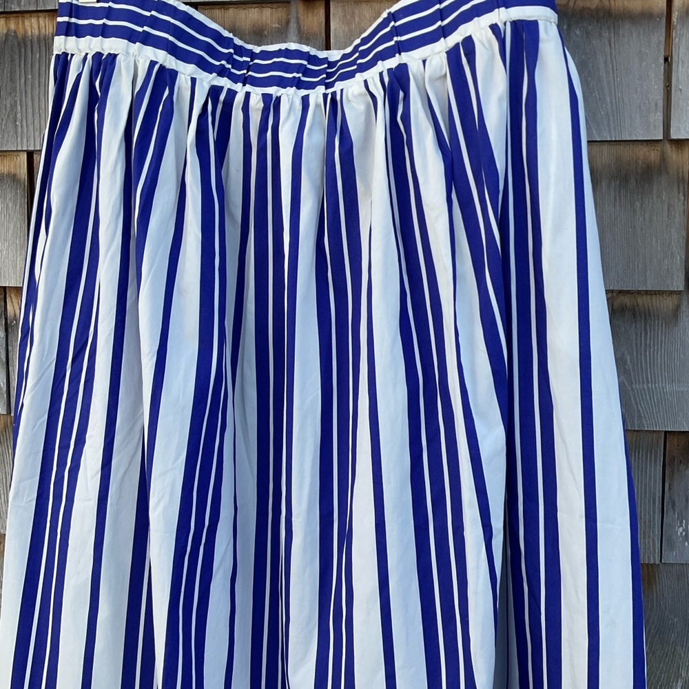 Eloquii Navy and White Striped A-Line Skirt - Picture 2 of 6